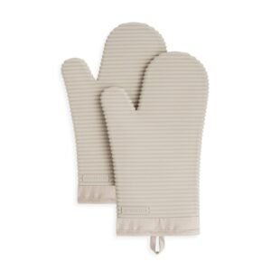 Ribbed Soft Silicone Oven Mitt Set