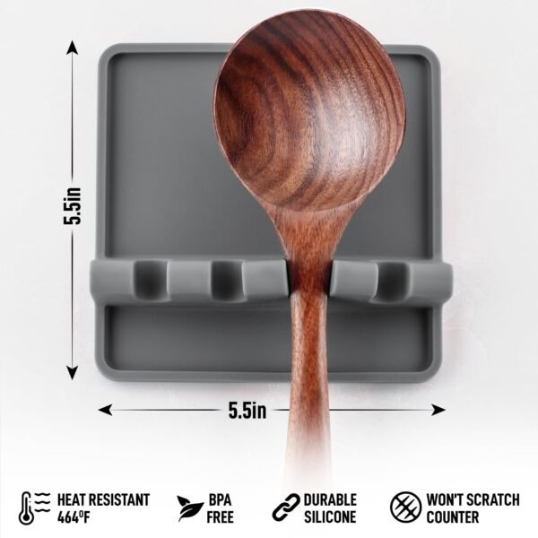 Silicone Utensil Rest with Drip Pad - Image 5