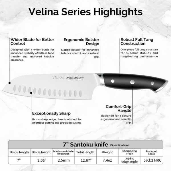 7 Inch Santoku Knife - Image 5