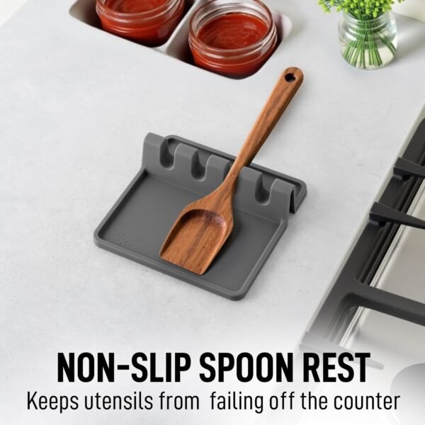 Silicone Utensil Rest with Drip Pad - Image 4