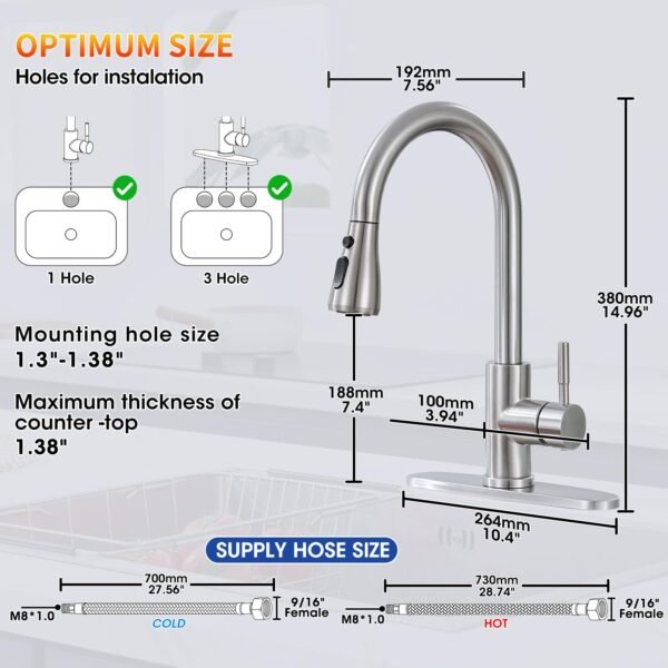 Kitchen Faucets with Pull Down Sprayer - Image 4
